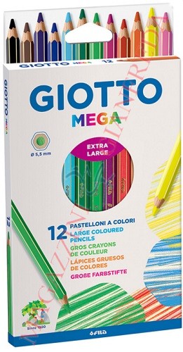 GIOTTO MEGA, ASTUCCIO DA 12 PASTELLI ASSORTITI